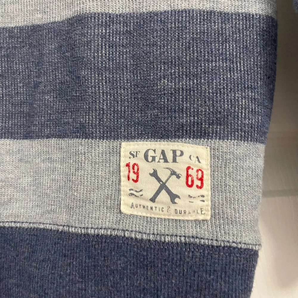 GAP Kids Gray and Blue Striped Sweatshirt